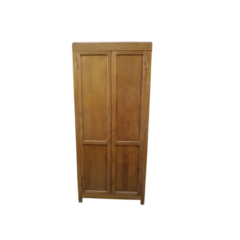 Armoire Parisienne Vintage - Chêne Blanc - 4 Étagères - 170cm - Occasion