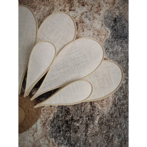 Applique murale fleur 11 pétales en rotin et lin blanc - Modèle Art Déco, La Classique - Créations - Lampes et veilleuses neuf - photo_4