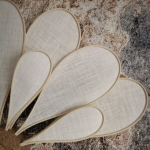 Applique murale fleur 11 pétales en rotin et lin blanc - Modèle Art Déco, La Classique - Créations - Lampes et veilleuses neuf - photo_5