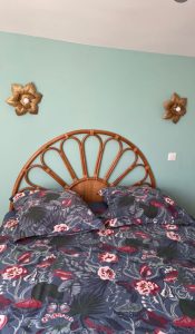 Tête de lit en rotin et cannage vintage 1970 pour lit 2 places - Coup de coeur vintage - photo_1