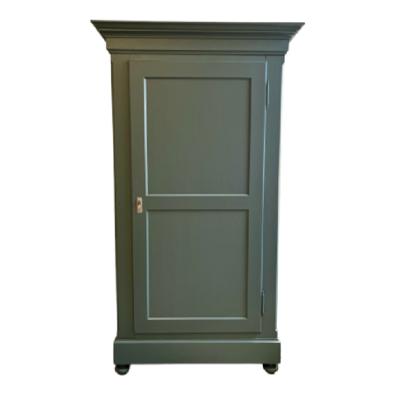 Bonnetière/armoire ancienne une porte bleu-gris - Coup de coeur vintage - photo_2