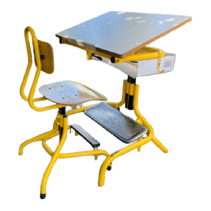 Bureau d’écolier ou pupitre jaune - Coup de coeur vintage - photo_2