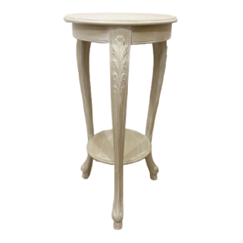 Guéridon vintage en bois, patiné - Table d’appoint et sellette vintage vintage - photo_2