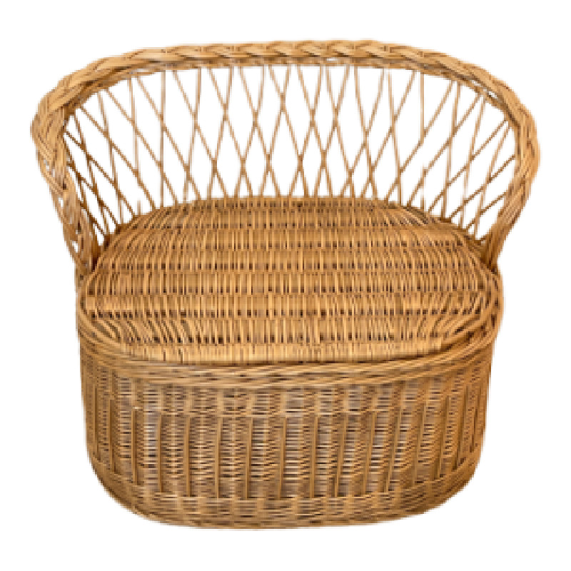 Banquette coffre en rotin - Années 70 - Coffres et caisses de rangements vintage vintage - photo_2