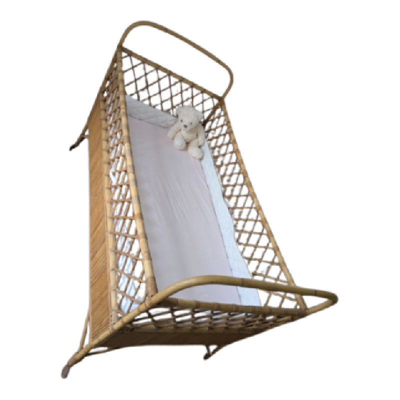 Lit bébé en rotin - Lits bébé vintage vintage - photo_2