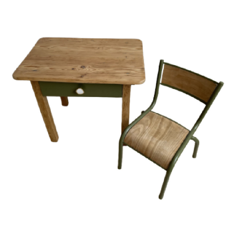 Bureau ecolier vert années 30 - Bureaux vintage vintage - photo_2