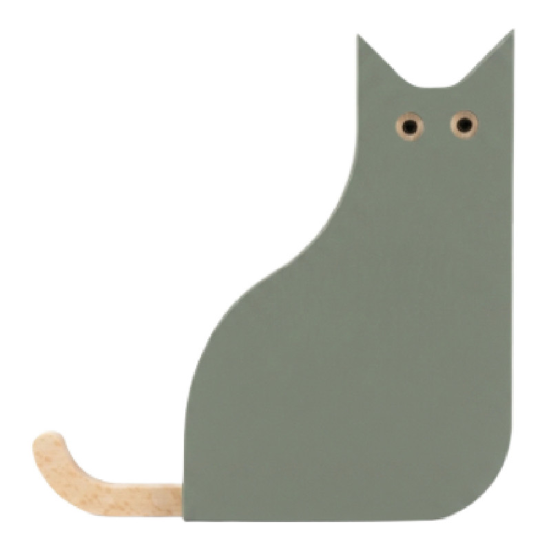 Edmond– Chat décoratif en bois et linoléum | Fait main en France - Objets déco & curiosités rétro neuf - photo_2