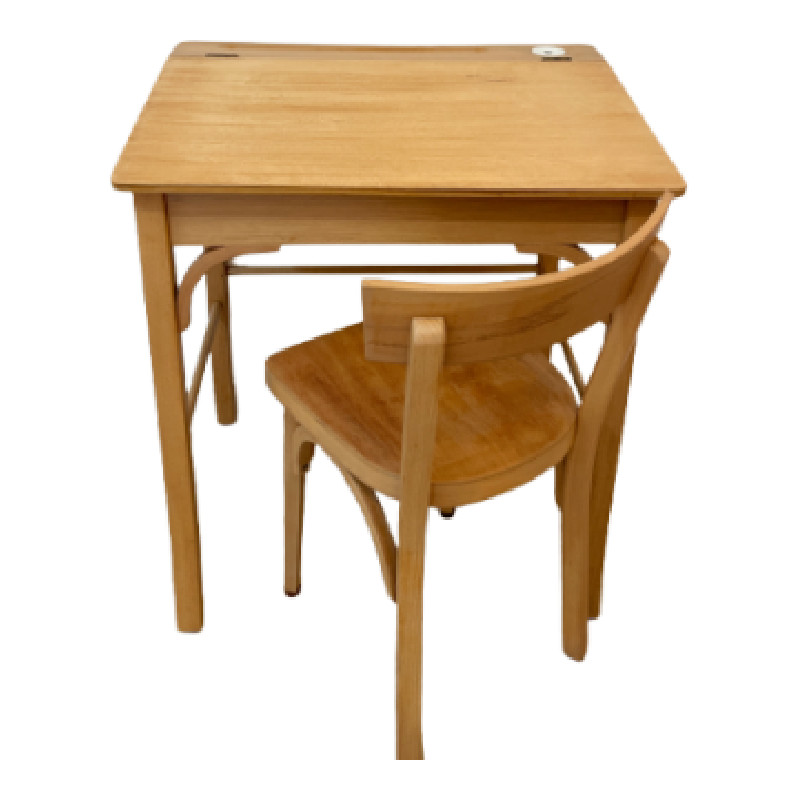 Pupitre/Bureau enfant et sa chaise - Baumann - Années 50/60 - Ensemble de bureau et chaises vintage vintage - photo_2
