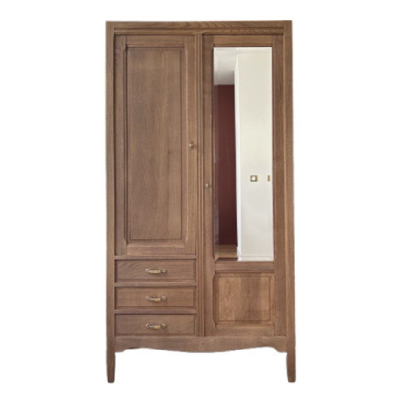 Armoire Parisienne en chêne brut (rénovée) - Armoires et Secrétaires vintage vintage - photo_2
