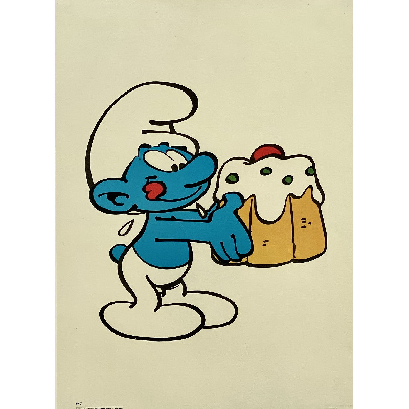 Le schtroumpf gourmand - Décoration murale et suspendue vintage vintage - photo_2