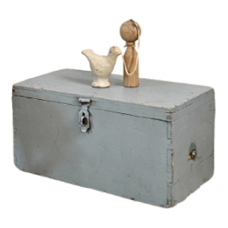 Coffre patiné - Coffres et caisses de rangements vintage vintage - photo_2